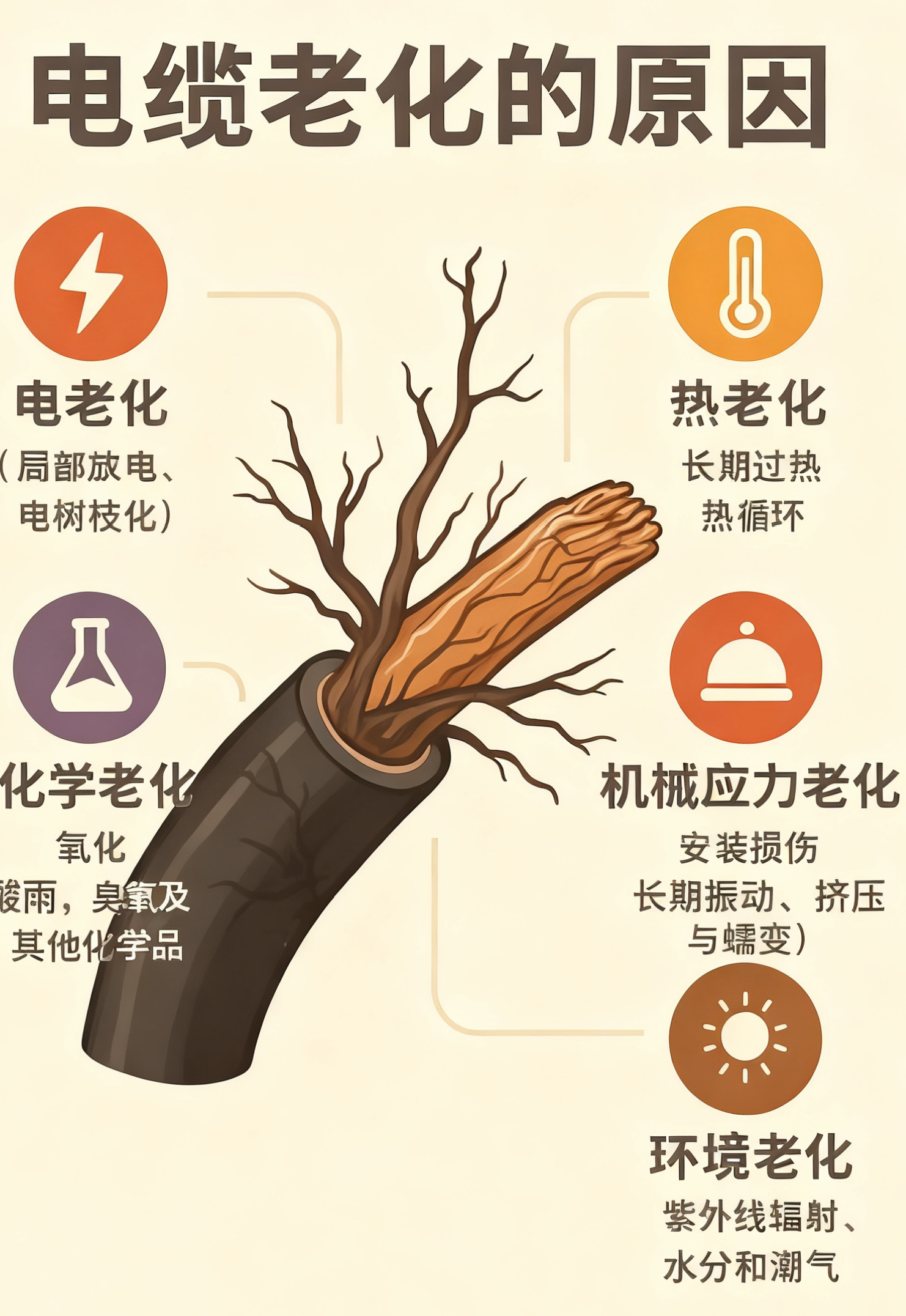 电缆绝缘层为什么会老化？五个最常见的原因
