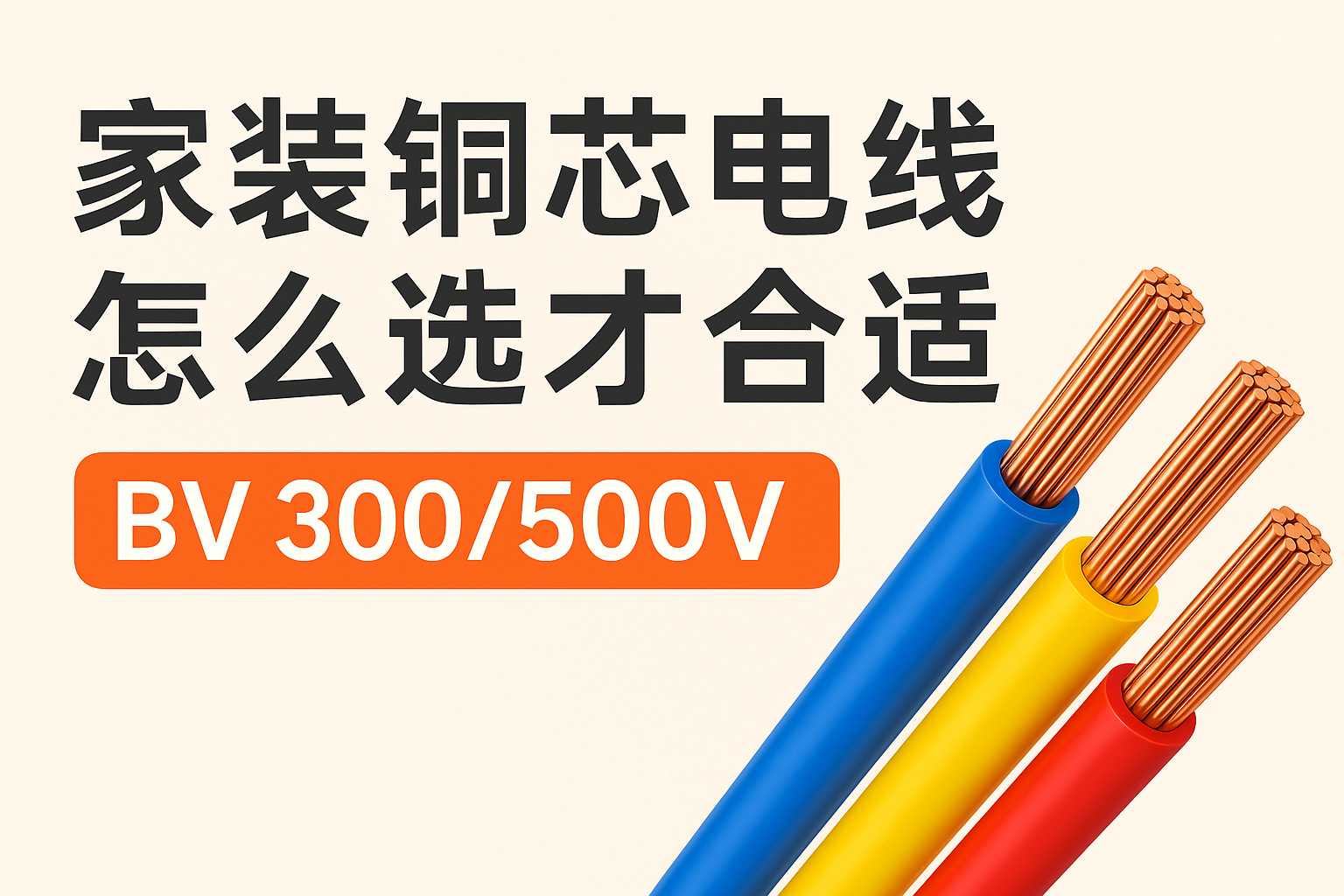 家装铜芯电线怎么选才相宜 BV 300/500V ？