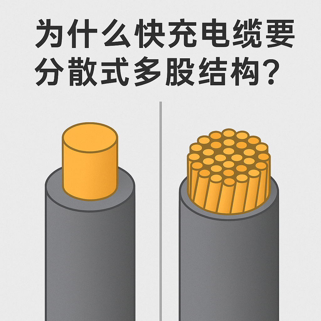 为什么快充电缆要选取分散式多股结构？主题原因其实有 5 个