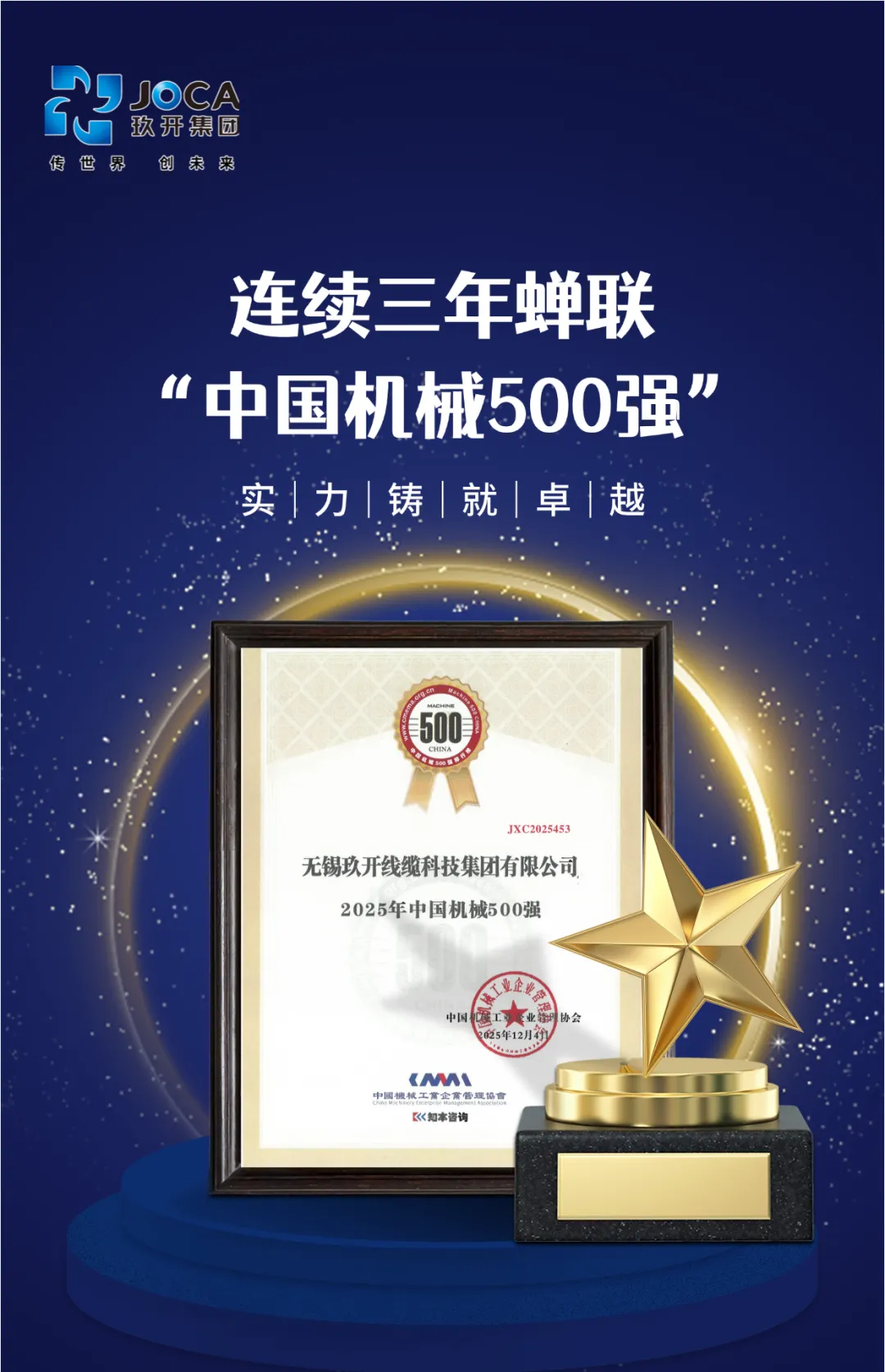 TG反波胆集团陆续三年荣登“中国机械500强” 综合实力再获权威认可